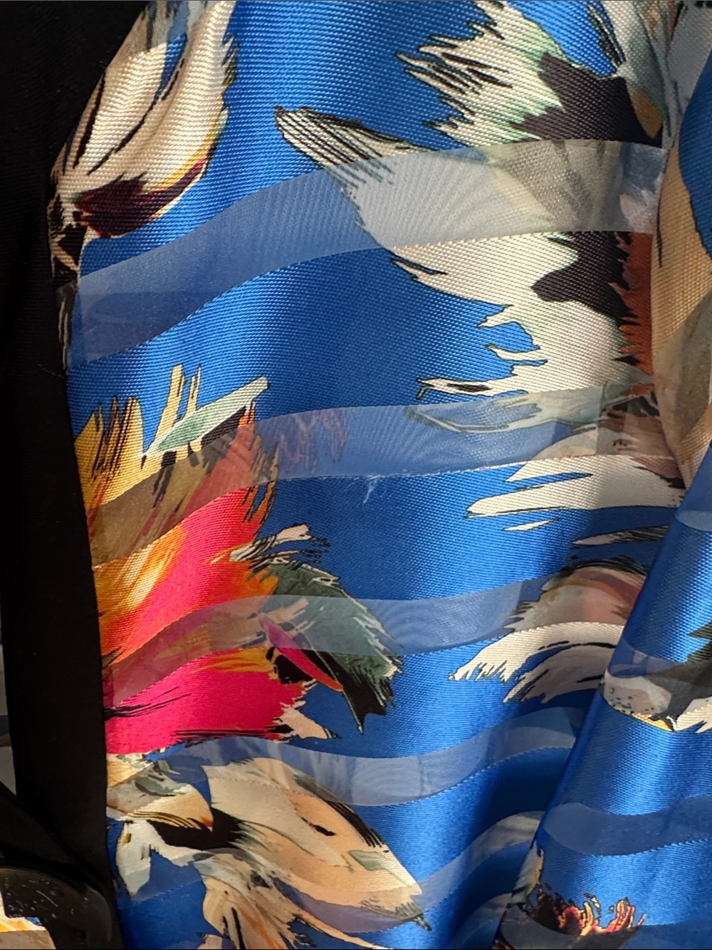 Joseph Ribkoff Blue Floral Brushstroke Open Jacket- 16 - Picture 5 of 5